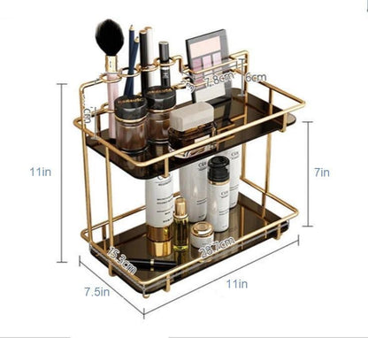 Golden Metal Makeup Organizer