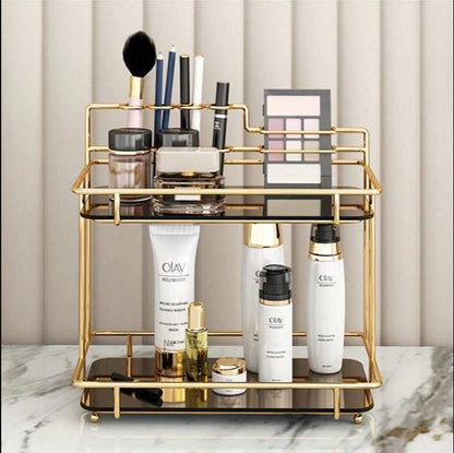 Golden Metal Makeup Organizer